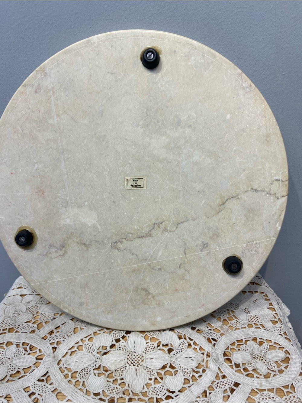 Heavy Glass Dome Cloche and EXTRA LARGE Marble Base Cheese Display Stand Platter - Picture 5 of 8